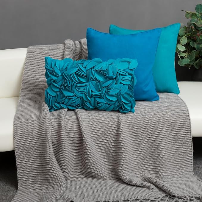 KINGROSE 3D Flower Pillow Case Handmade Decorative Throw Pillow Cover Solid - Image 6
