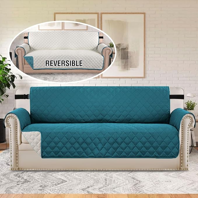 H.VERSAILTEX Reversible Quilted Sofa Cover Water Resistant Sofa Slipcover - Image 3