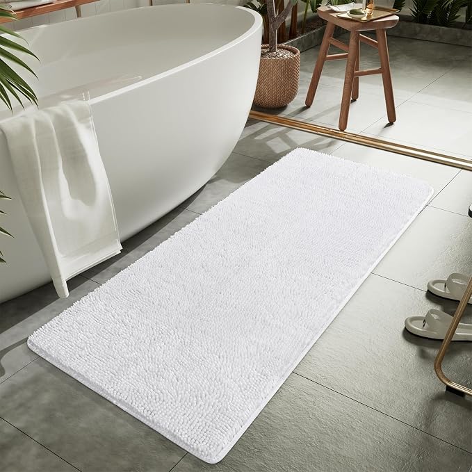 LOCHAS Luxury Bathroom Rug Shaggy Bath Mat 24 x 60 Inch, Washable Non Slip Bath - Image 7