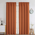 Chyhomenyc Orange Curtains 90 Inch Length 2 Panels Set, Faux Linen Textured by Chyhomenyc
