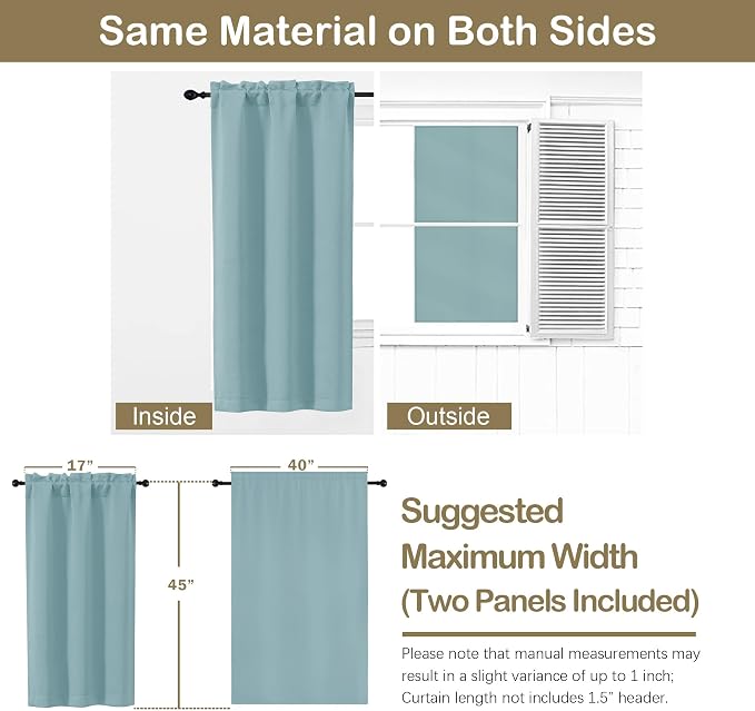 OVZME Aqua Short Blackout Curtains - Image 2