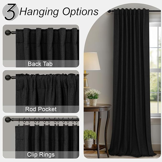 72 Inch Blackout Curtains for Living Room 2 Panel Burg Complete Black Out - Image 6