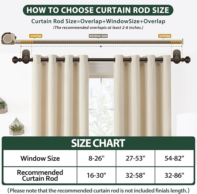 KAMANINA 2 Pack Curtain Rods No Drilling - Image 8