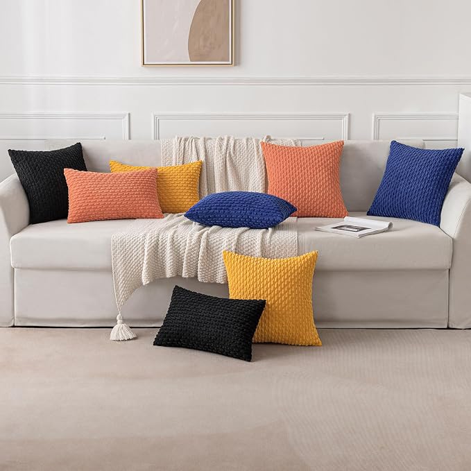 MIULEE Pack of 2 Decorative Lumbar Throw Pillow Covers 12x20 Inch Soft Boho - Image 5