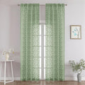 Chyhomenyc Sage Green Sheer Curtains 96 Inch Length 2 Panels Set, Light by Chyhomenyc