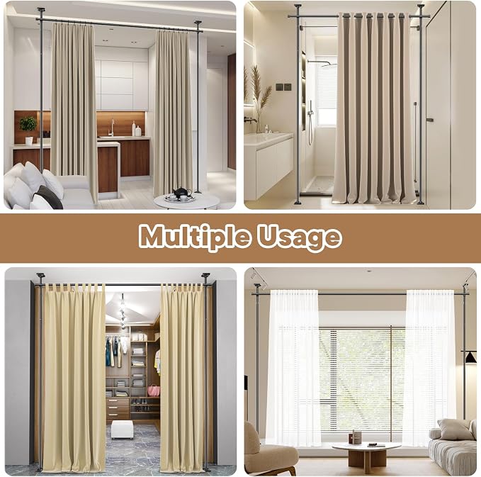 Bonpally Room Divider Curtain Rod, No Drilling Room Separator - Image 8