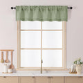 Chyhomenyc Green Valance for Windows, Light Filtering Faux Linen Slub Textured by Chyhomenyc