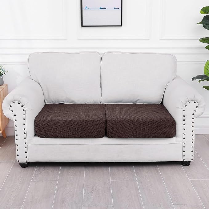Smiry Waterproof Couch Cushion Covers, Stretch Jacquard Thick Sofa Cushion - Image 5