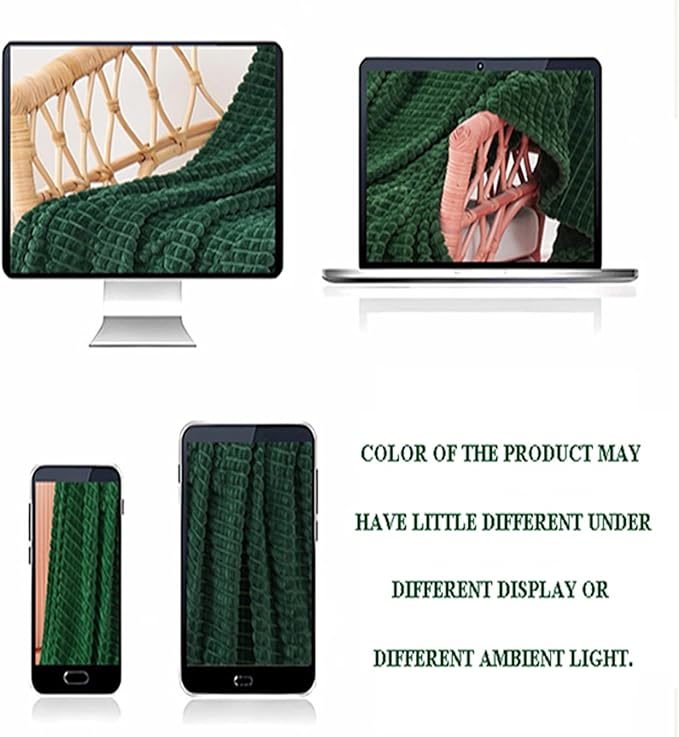 Puncuntex Green Throw Blanket 50"×60" Decorations Fleece Super Soft Plush Fuzzy - Image 2