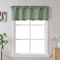 Gwine Sage Green Valance Curtain, Light Filtering Faux Linen Textured Valance by Gwine