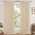 LAMIT Beige Velvet Curtains for Living Room 108 Inches Long, Elegant Thermal by LAMIT