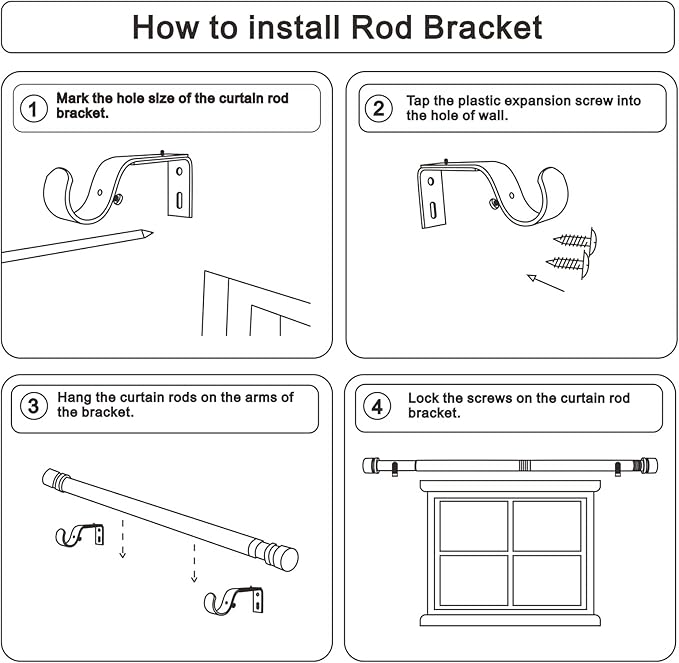 Byondeth Curtain Rods for Windows 16 to 240 Inches Adjustable Length 1 Inch - Image 7