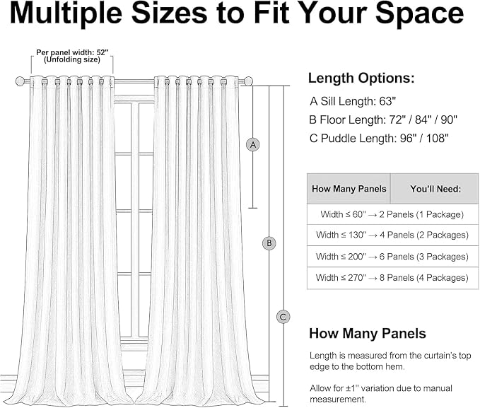 96 inch long linen blackout curtains 2 Panels 100% Black out Linen texture - Image 8