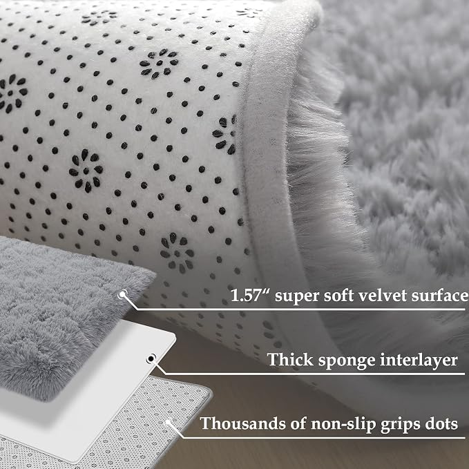 Merelax Soft Modern Indoor Shaggy Area Rug - Image 6