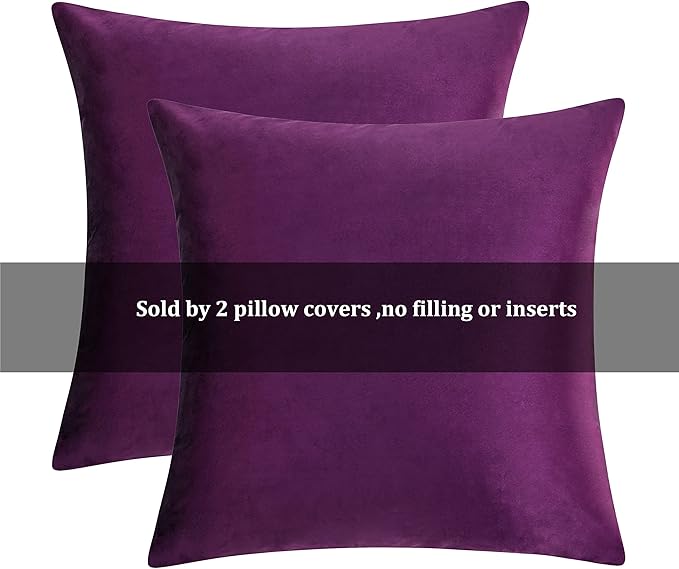 GIGIZAZA Decor Throw Couch Pillow Covers, Velvet Pillow Cases 24 x 24inch - Image 7