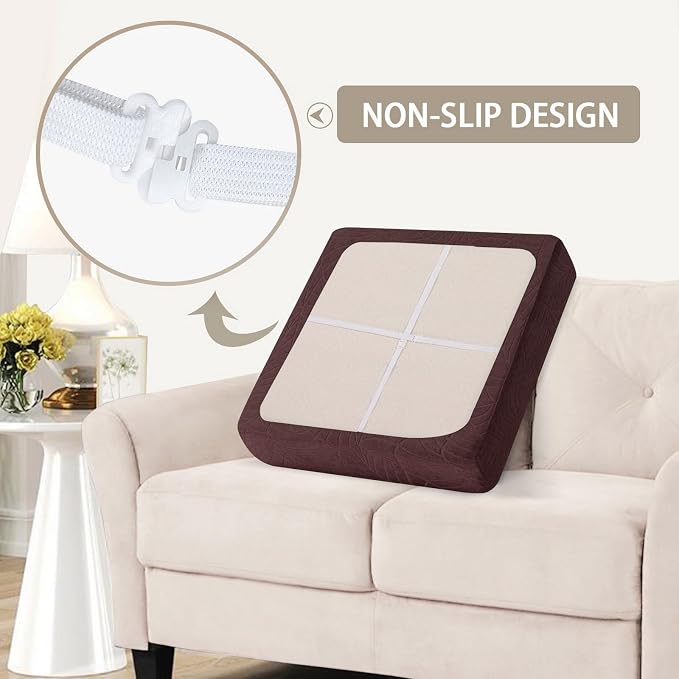 SearchI Stretch Jacquard Sofa Couch Cushion Covers Replacement Reversible - Image 5