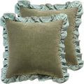 patdrea Green Shabby Chic Decorative Throw Pillow Covers 22x22 Set of 2 by patdrea