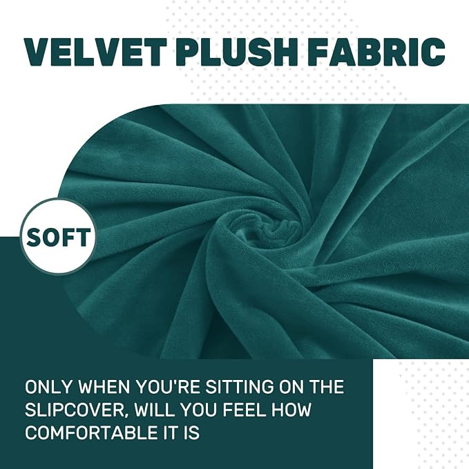 MAXIJIN Velvet Stretch Cushion Cover Fitted Couch Cushion Slipcovers 1 Pack Arm - Image 3