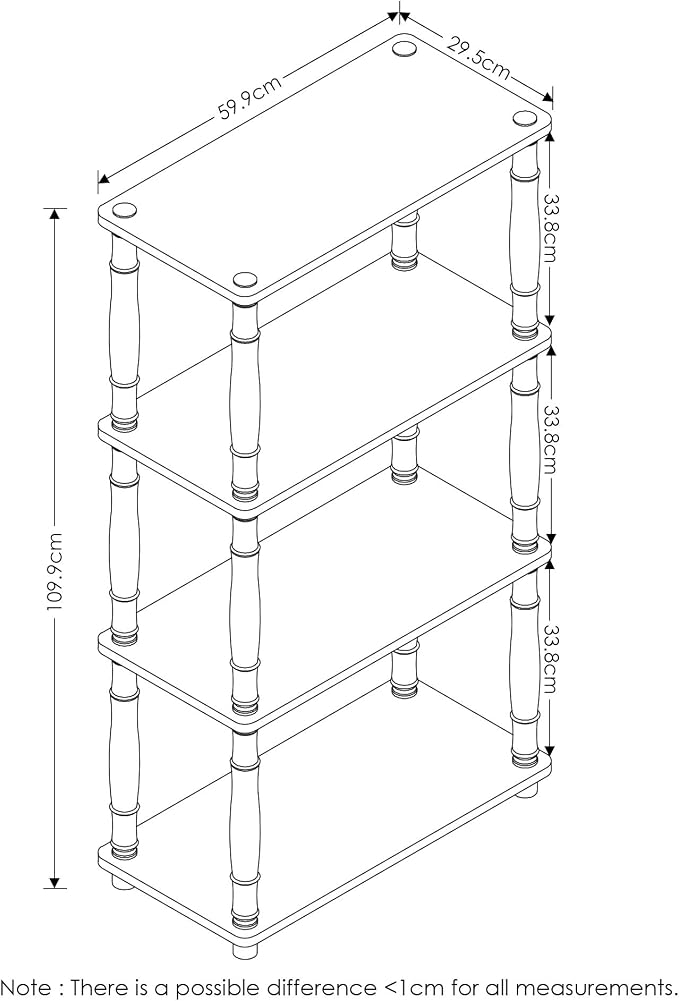 Furinno Turn-N-Tube 4-Tier Multipurpose Shelf Display Rack, Classic Tubes - Image 2