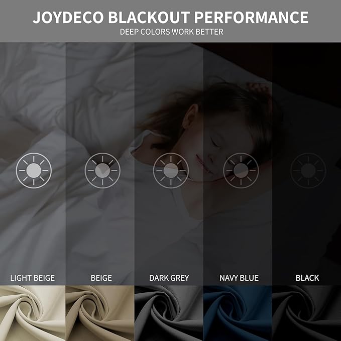 Joydeco 60% Blackout White Curtains 84 Inch Length 2 Panels, Thermal Insulated - Image 7