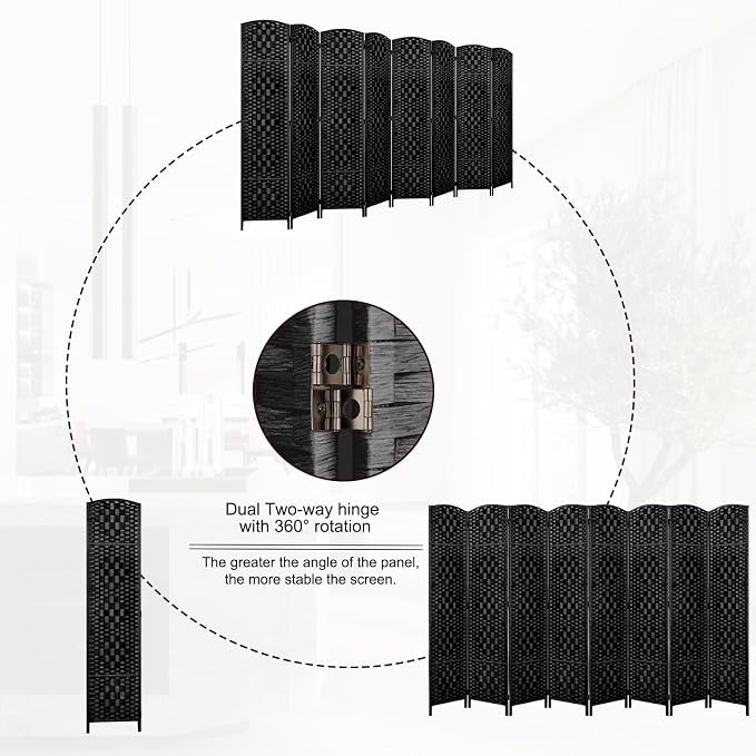 Rose Home Fashion Room Divider, 6 ft Tall Room Dividers and Folding Privacy - Image 6