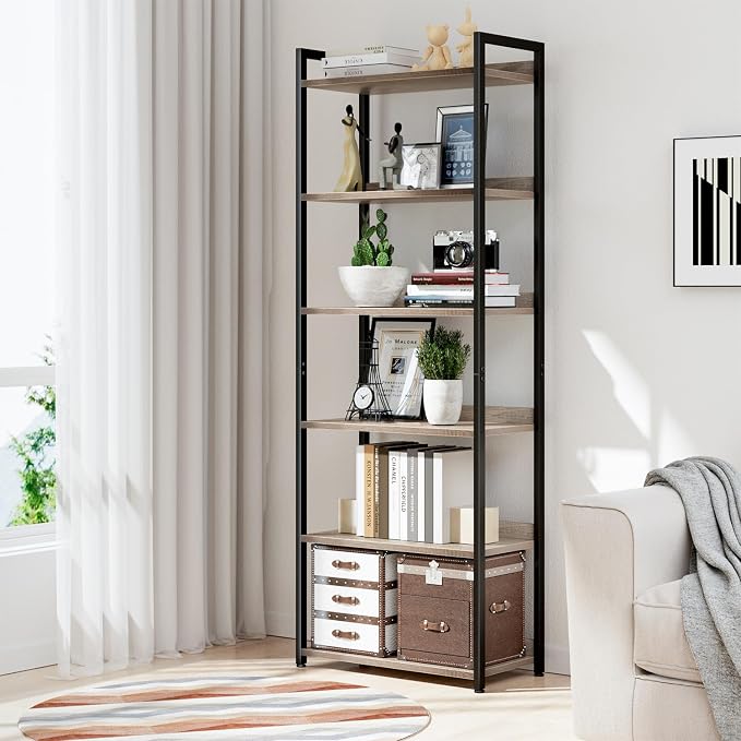NUMENN Bookshelf, 6 Tier Bookshelves, Home Office Bookcase Shelf Storage - Image 2