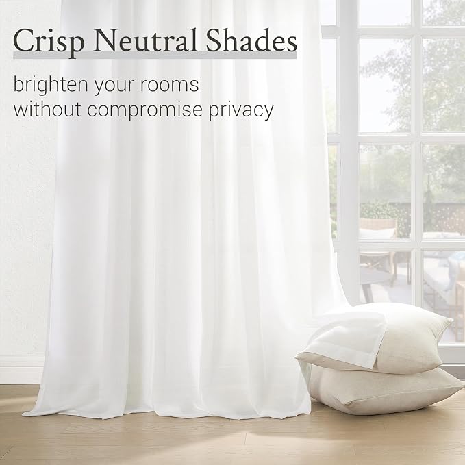 Topfinel 105 Inch Curtains 2 Panels Set, Two Packs Pinch Pleat Back Tab Linen - Image 3