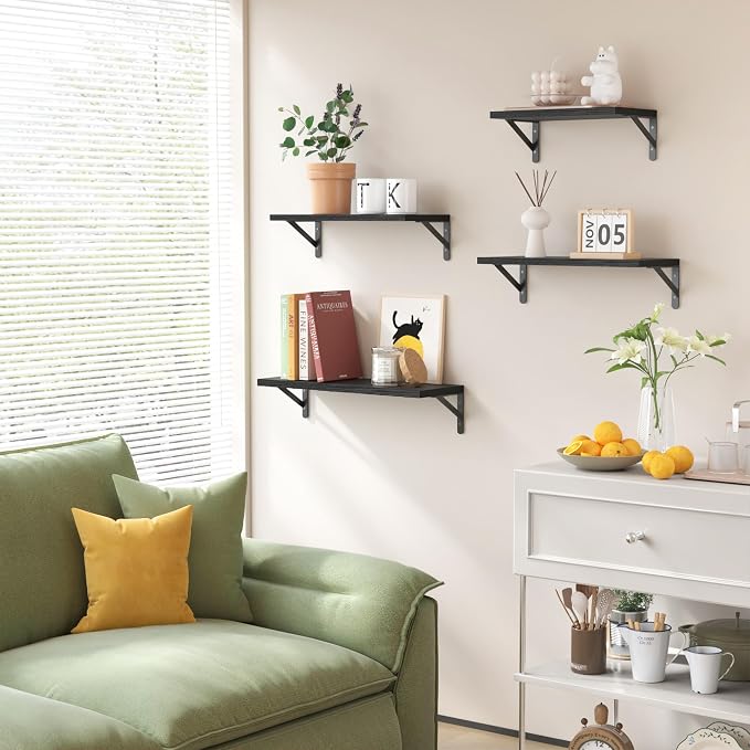YGEOMER Black Shelves for Wall, Home Decor - Image 5