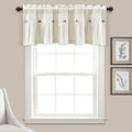 Lush Decor Linen Button Farmhouse Valance Curtians 84"W x 18"L Off White by LushDecor