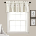 Lush Decor Linen Button Farmhouse Valance Curtians 52"W x 18"L Off White by LushDecor