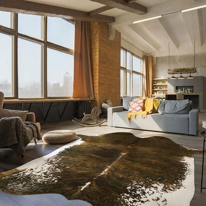 BENRON Faux Cowhide Rug Large, Western Cow Hide Rugs - Image 4