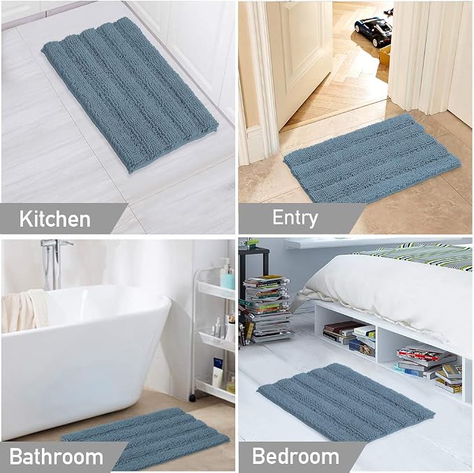 Turquoize Chenille Bathroom Rugs Set - Image 6