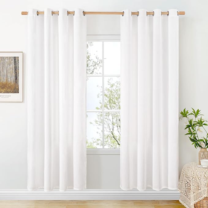BGment Linen Curtains for Living Room 80 Inch Length 2 Panels Set, Each 52 Inch by BGment
