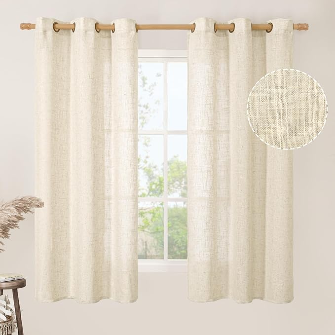 LAMIT Linen Curtains 63 inches Long by LAMIT