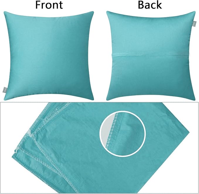 Thmyo 4-Pack 100% Cotton Comfortable Solid Decorative Throw Pillow Case Square - Image 7