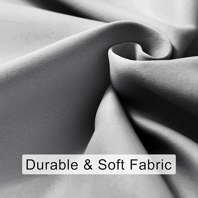 JIUZHEN Silver Grey Curtains for Bedroom - Image 2