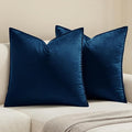 MIULEE Navy Blue Velvet Throw Pillow Covers 22x22 Soft Decorative Solid Square by MIULEE