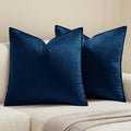 MIULEE Navy Blue Velvet Throw Pillow Covers 20x20 Soft Decorative Solid Square by MIULEE
