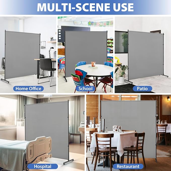 Room Divider, 73x75inch Large Privacy Screen - Image 7