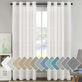 H.VERSAILTEX White Linen Curtains 96 inches Long Natural Linen Blended by HVERSAILTEX