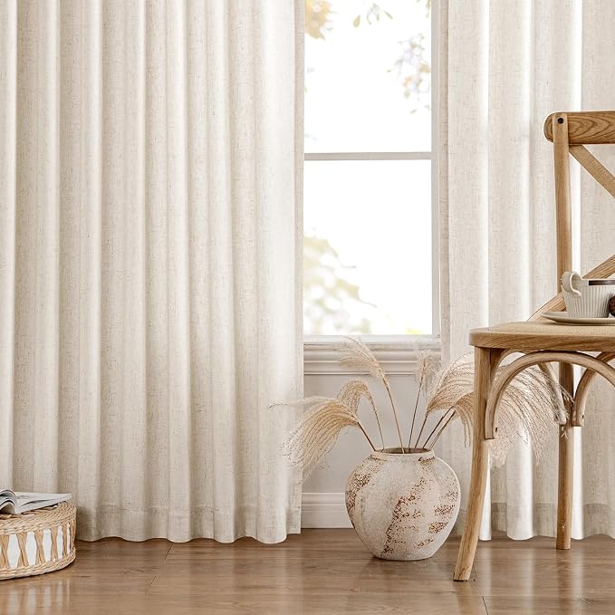 MIULEE Non-See-Through Privacy Linen Curtains 2 Panels, Light Filtering Window - Image 8