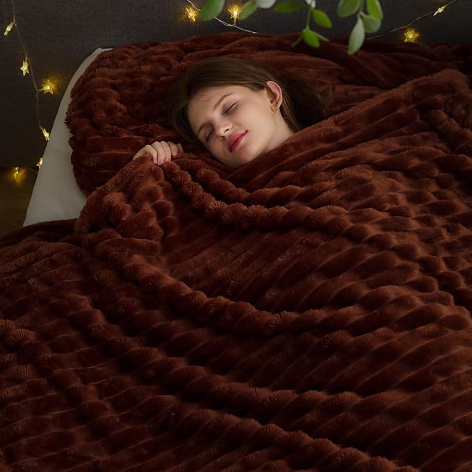 NEWCOSPLAY Super Soft King Blanket Coffee Premium Silky Flannel Fleece 3D - Image 2