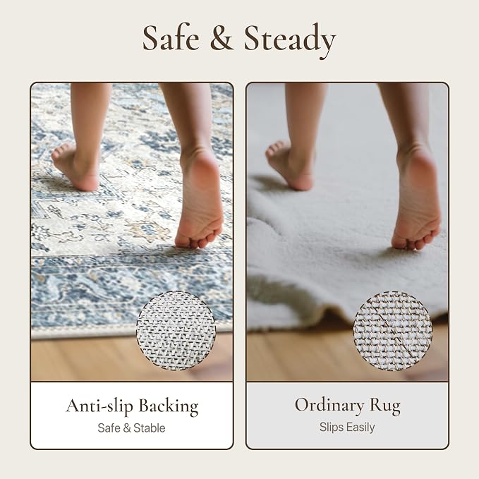 GENIMO 2x4 Runner Rugs for Hallway, Machine Washable Non Slip Vintage Rugs - Image 5