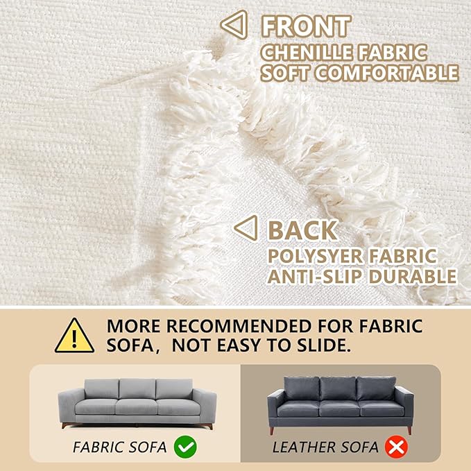 MEETSKY Couch Cover Sectional Sofa Covers Washable Chenille Couch Covers - Image 4