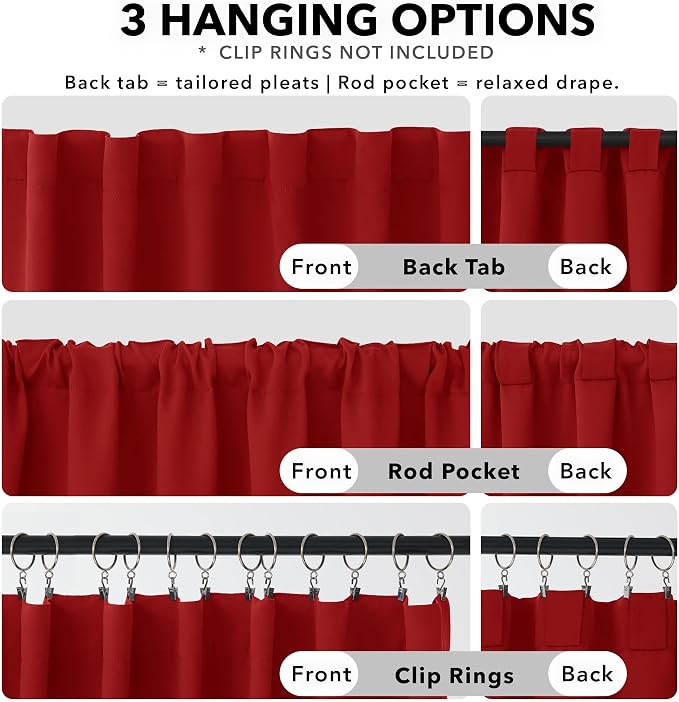 Deconovo Christmas Blackout Curtains, Thermal Insulated, W42 x L63 2 Panels - Image 2