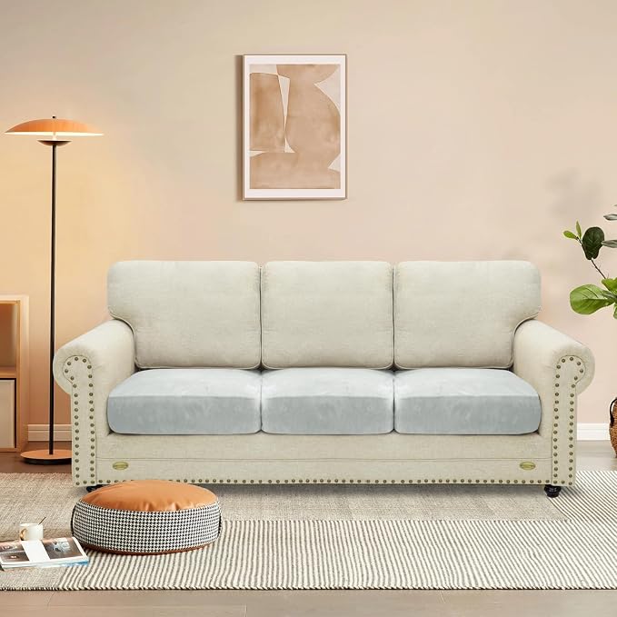 MAXIJIN Velvet Stretch Cushion Covers Fitted Couch Cushion Slipcovers Sofa Seat - Image 2