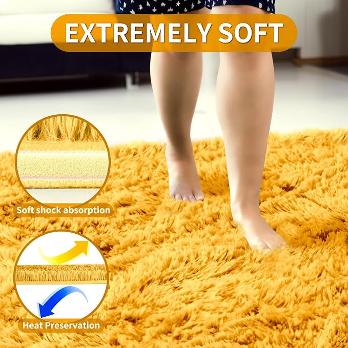 Merelax Modern Soft Fluffy Large Shaggy Rug - Image 4