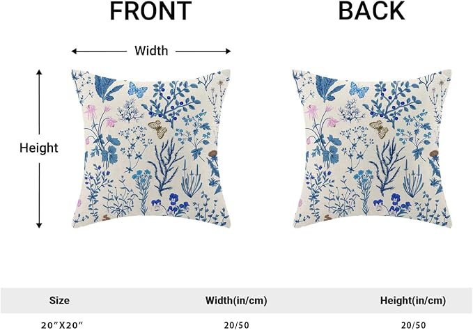 AEIOAE Summer Pillow Covers 20x20 Inch Set of 2, Seasonal Floral Outdoor - Image 4