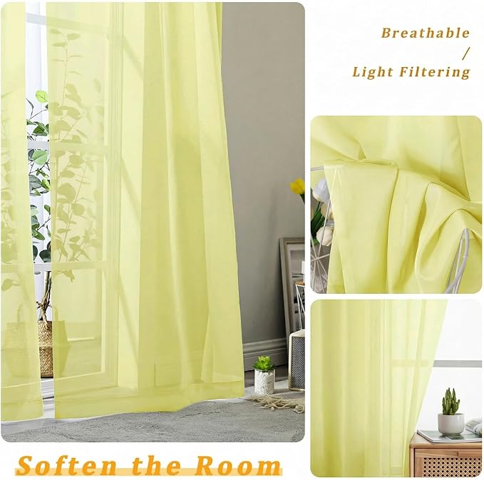 Gwine Extra Long Sheer Curtains 108 Inches Long - Image 5