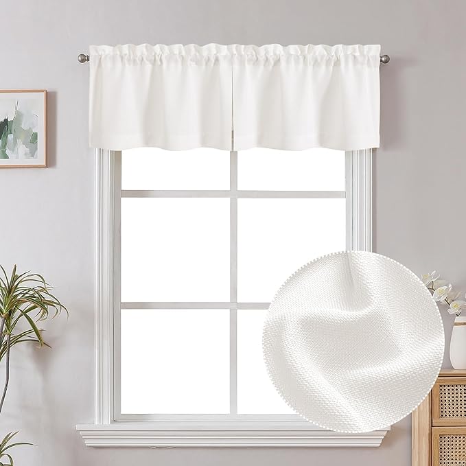 Chyhomenyc Valance for Windows, Faux Linen Slub Textured Small Valance for by Chyhomenyc